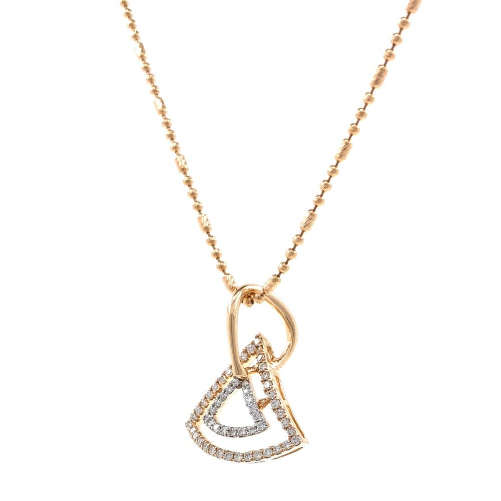 Bonita Pie Shaped Diamond Pendant In 18k Rose Gold 9SHP43