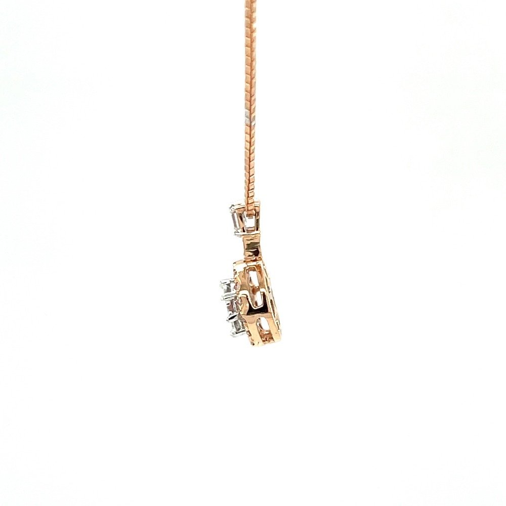Pressure Setting Solitaire Look Eva Cut Diamond Pendant