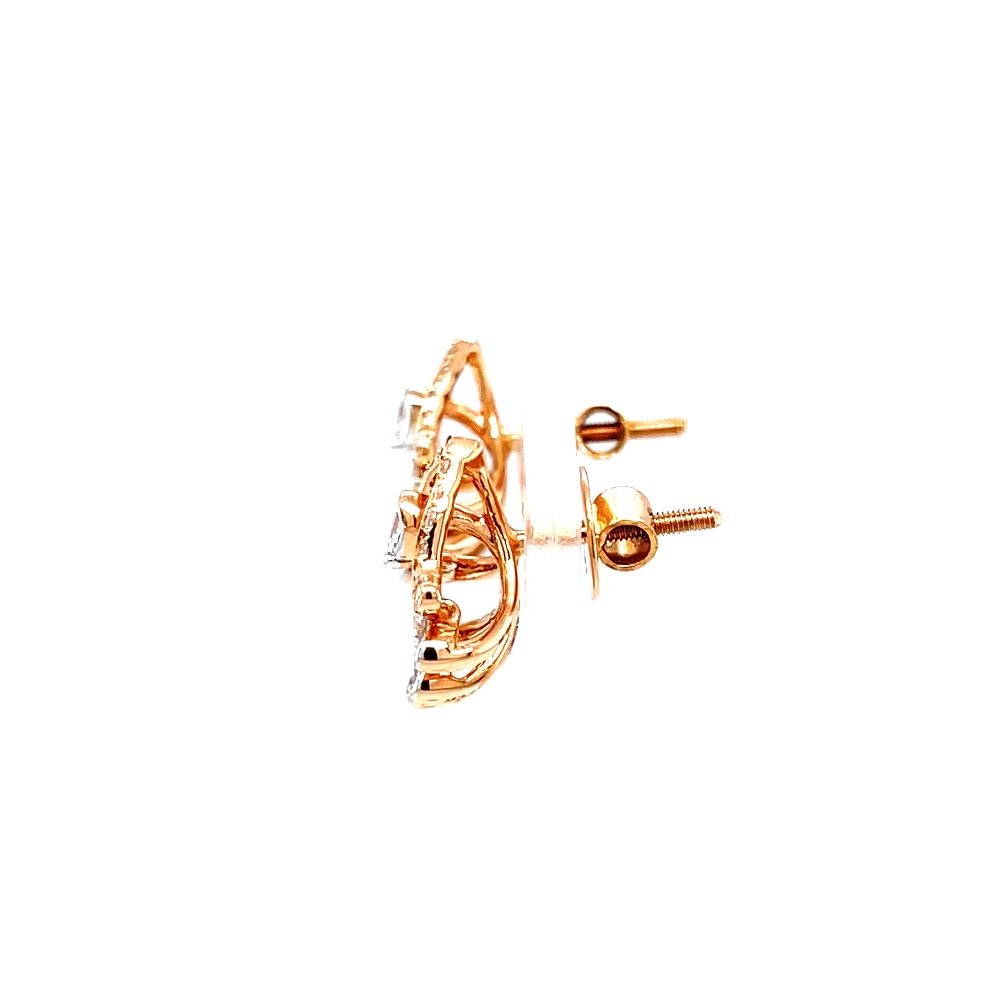 Fancy diamond studs with pear diamonds in rose gold 0top183