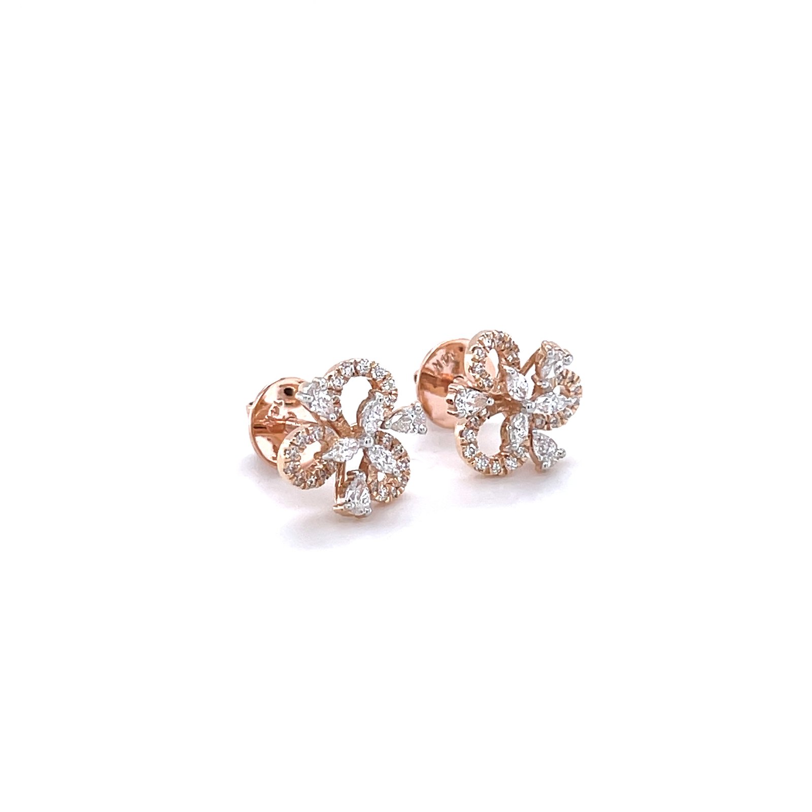 Fleur Aurelia – Rose Gold Diamond Studs ER00586
