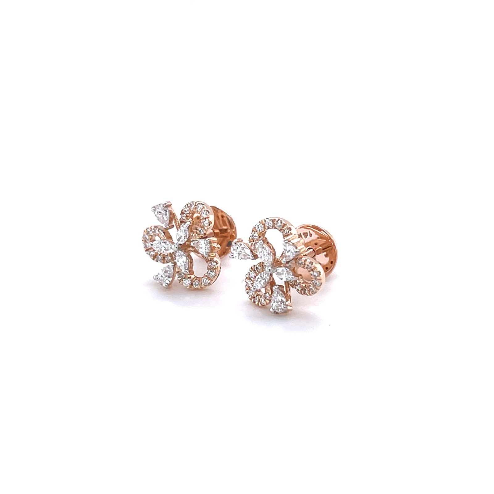 Fleur Aurelia – Rose Gold Diamond Studs ER00586