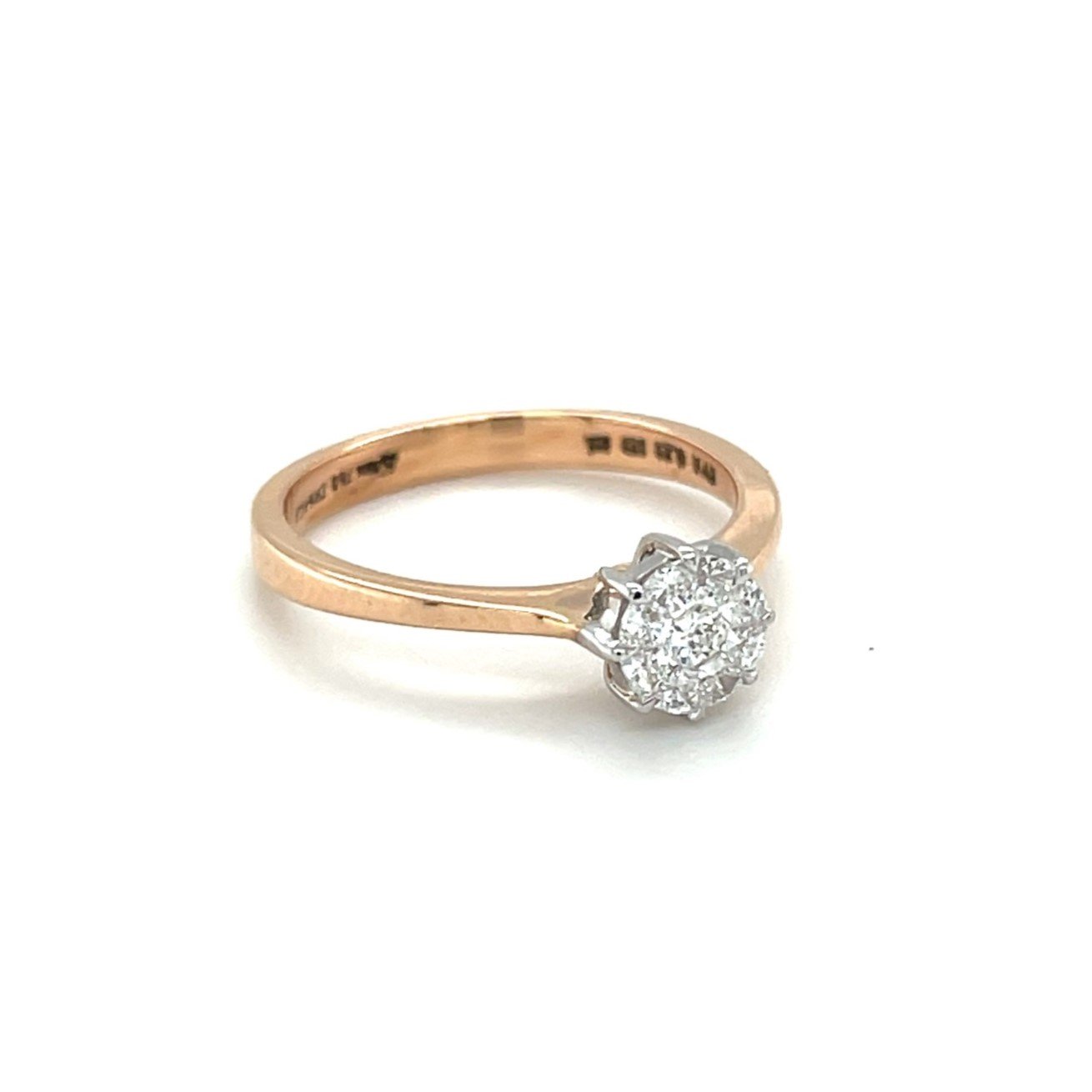 18ct Rose Gold Diamond Cluster Ring - Elegant Sparkle, Timeless Appeal