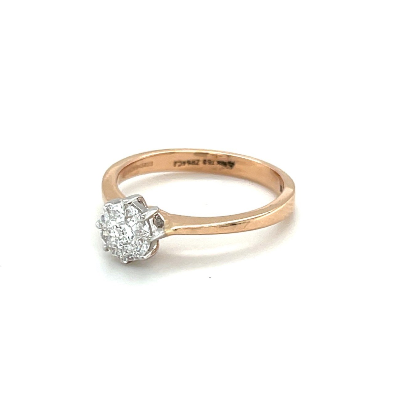 18ct Rose Gold Diamond Cluster Ring - Elegant Sparkle, Timeless Appeal