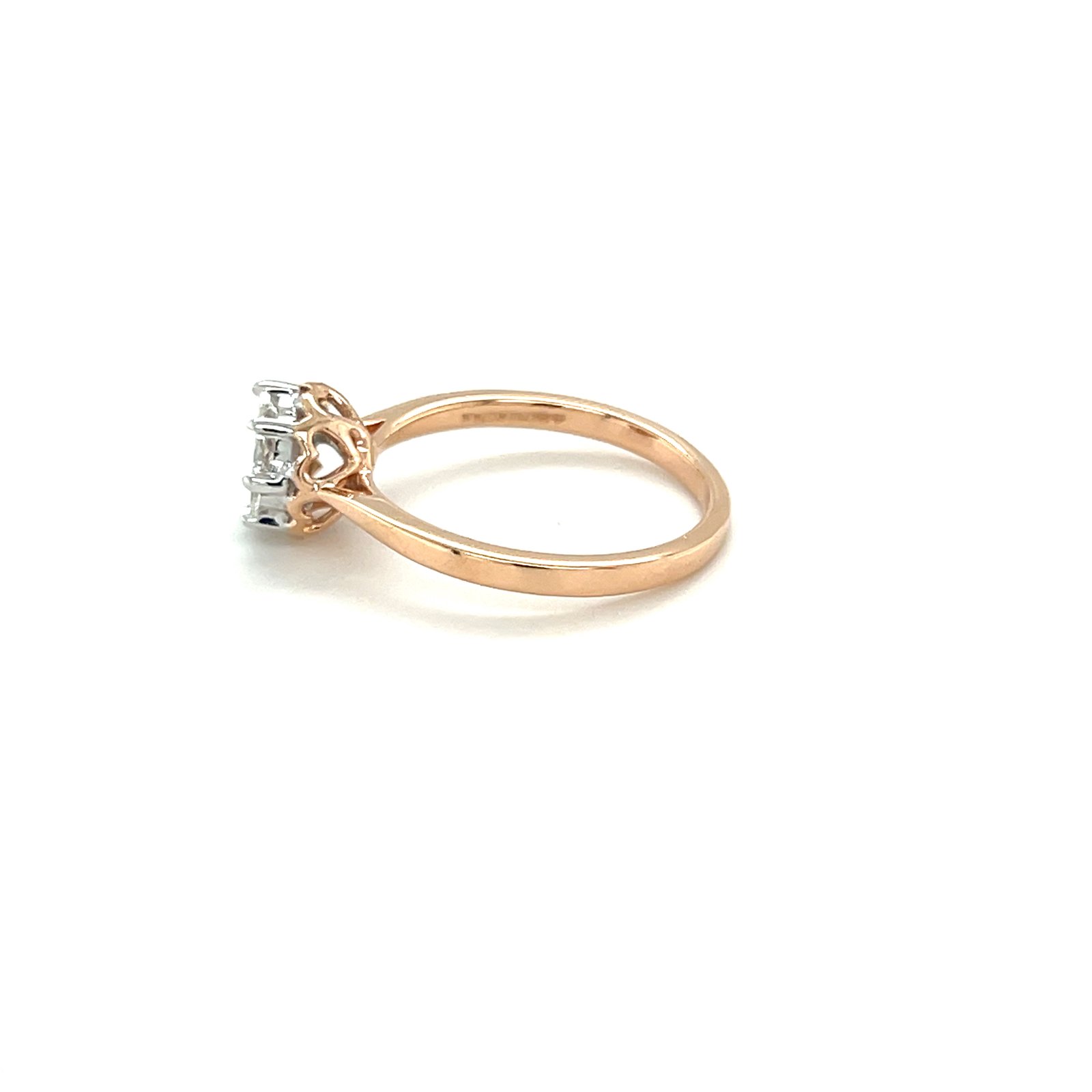 Royale Diamonds – Luna Illusion-Solitaire Natural Diamond Ring in 18K Rose Gold (0.38 cts, IGI)