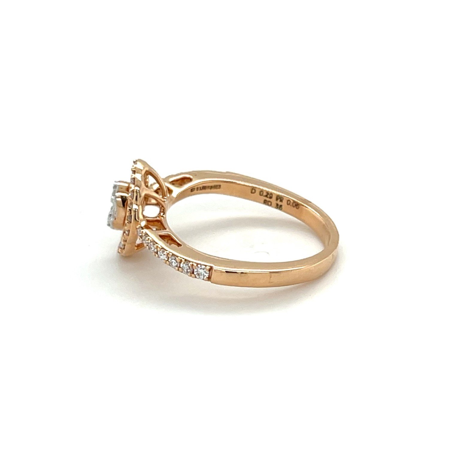 Radiant Oval Diamond Halo Ring in Rose Gold