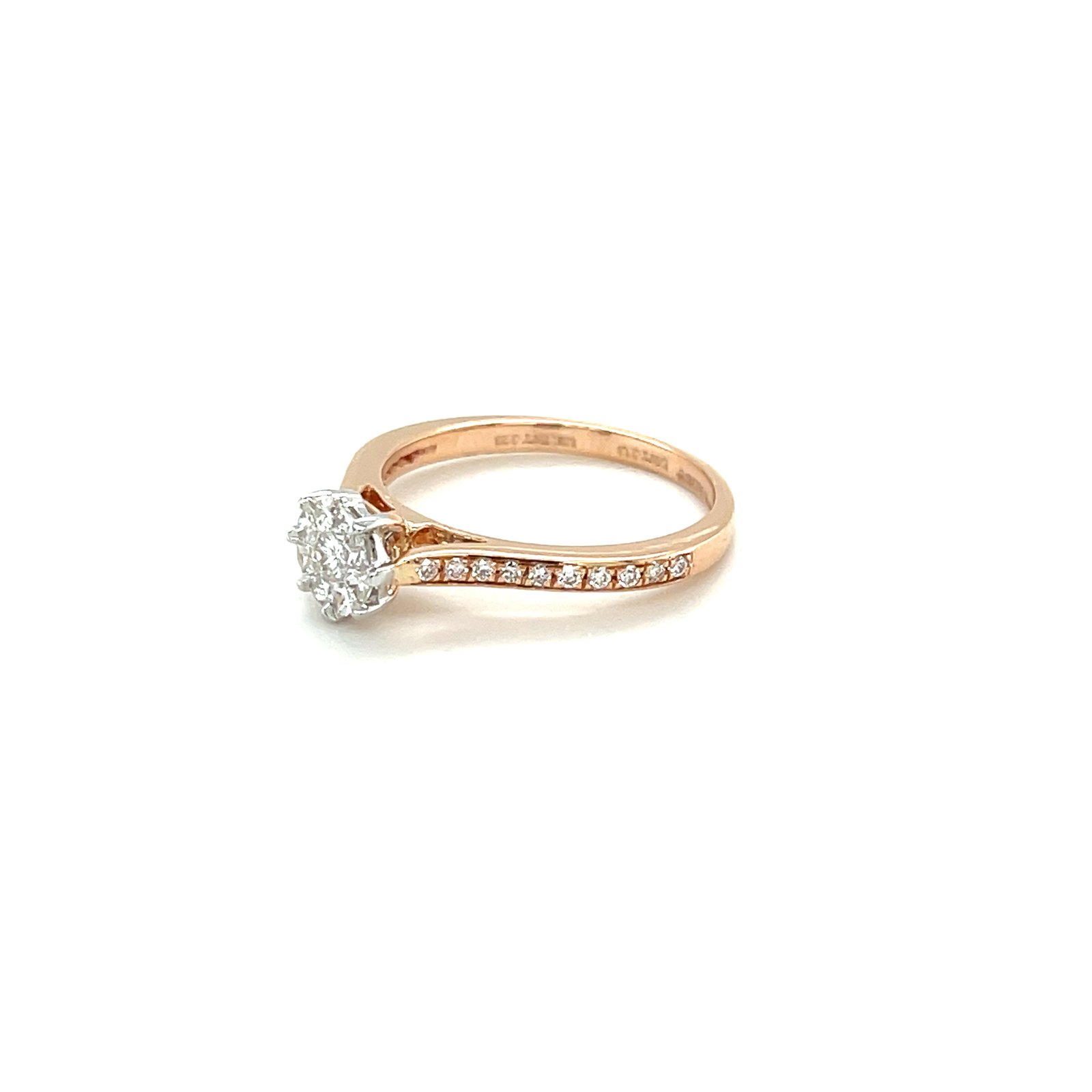 Royale Diamonds – Solstice Illusion-Solitaire Natural Diamond Engagement Ring in 18K Rose Gold (0.41 cts, IGI)