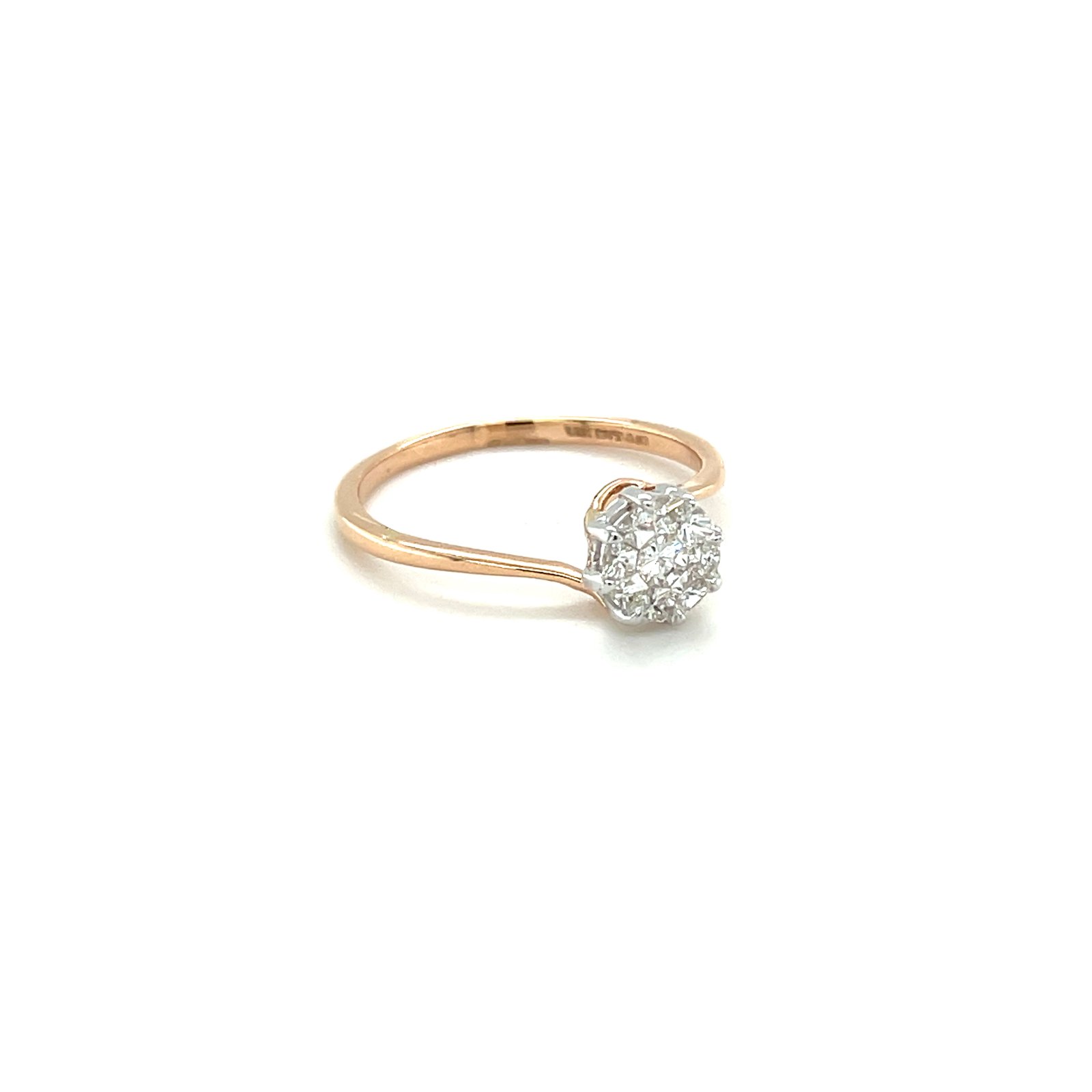 Royale Diamonds – Nova Illusion-Solitaire Natural Diamond Ring in 18K Rose Gold (0.30 cts, IGI)