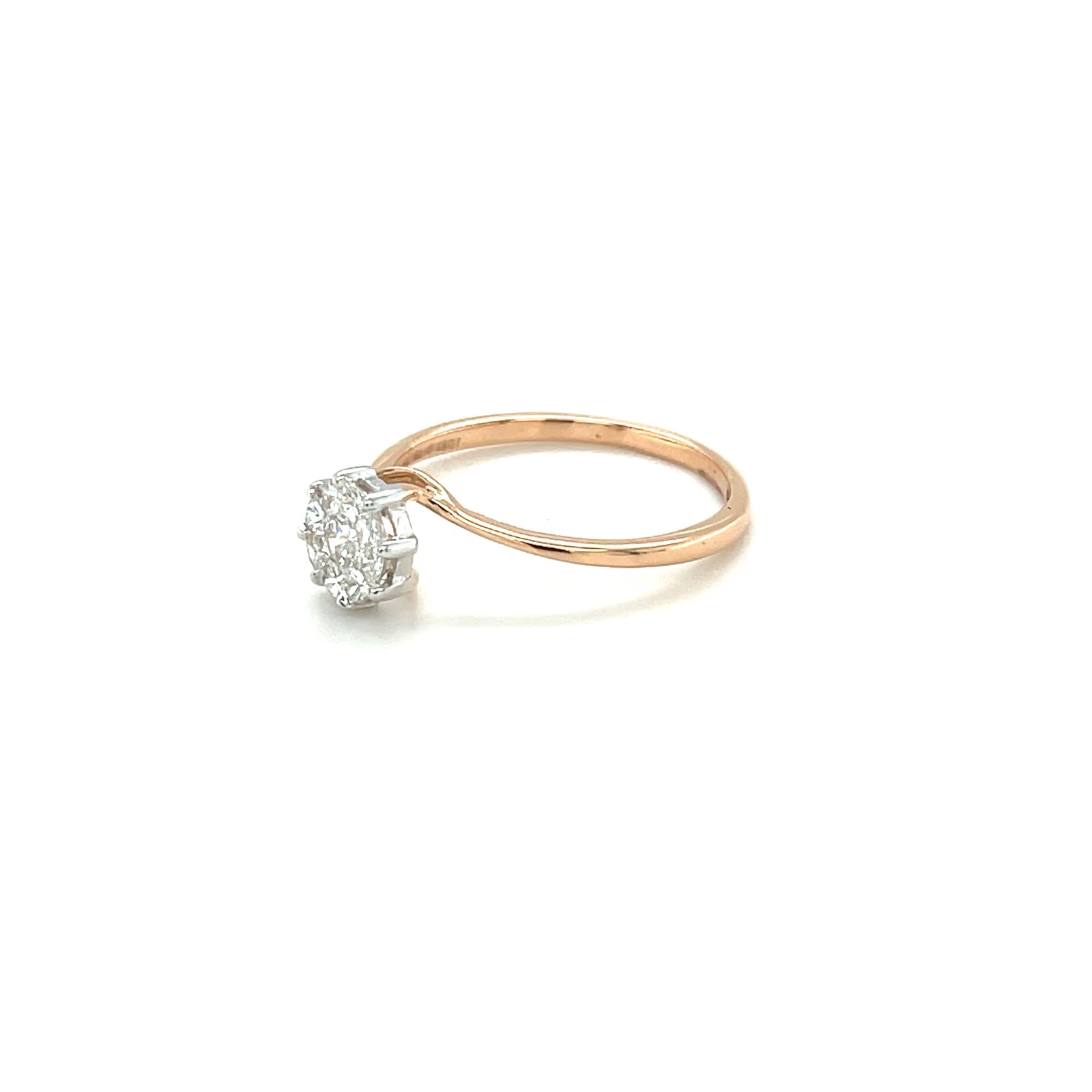 Royale Diamonds – Nova Illusion-Solitaire Natural Diamond Ring in 18K Rose Gold (0.30 cts, IGI)