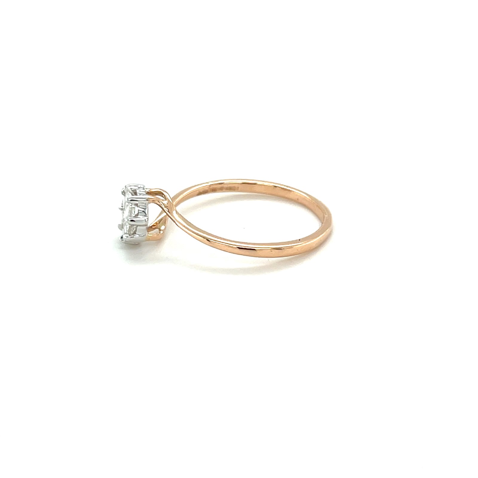 Royale Diamonds – Nova Illusion-Solitaire Natural Diamond Ring in 18K Rose Gold (0.30 cts, IGI)