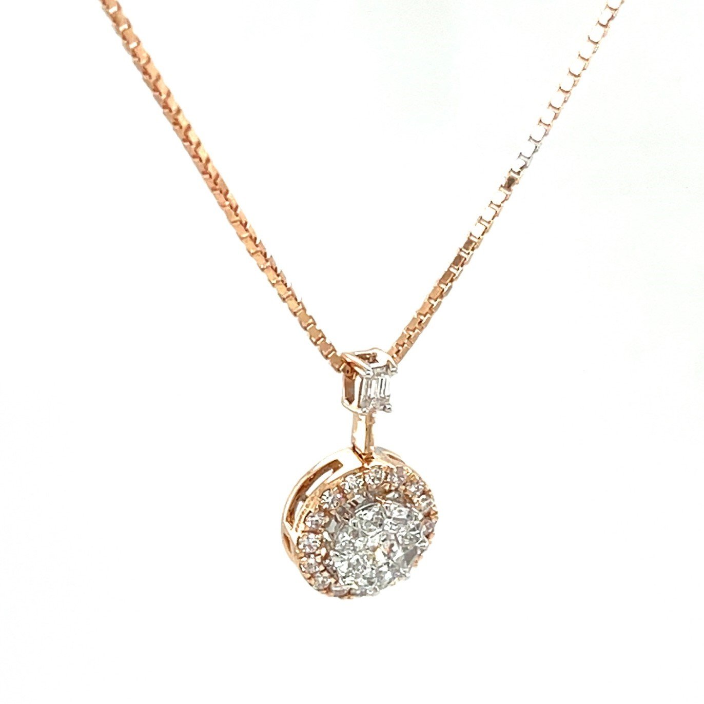 Pressure Setting Solitaire Look Eva Cut Diamond Pendant