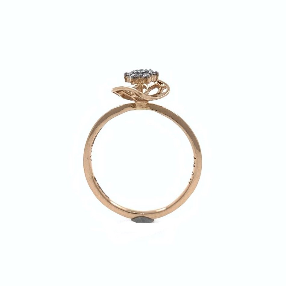 Flower with Gold Petal in 18k Rose Gold - 1.740 Grams - VVS EF - 0.13 carats - 0LR55