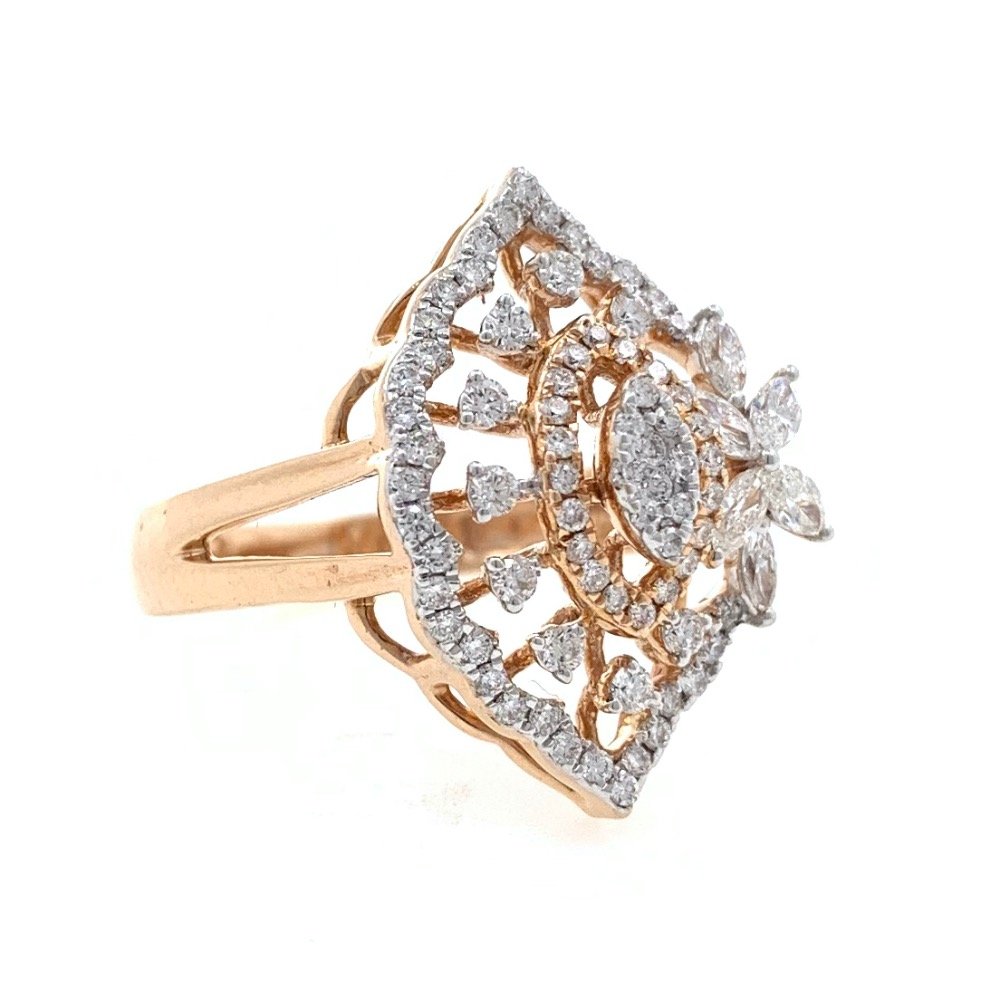 18kt / 750 rose gold contemporary micro set diamond ladies ring 9lr166