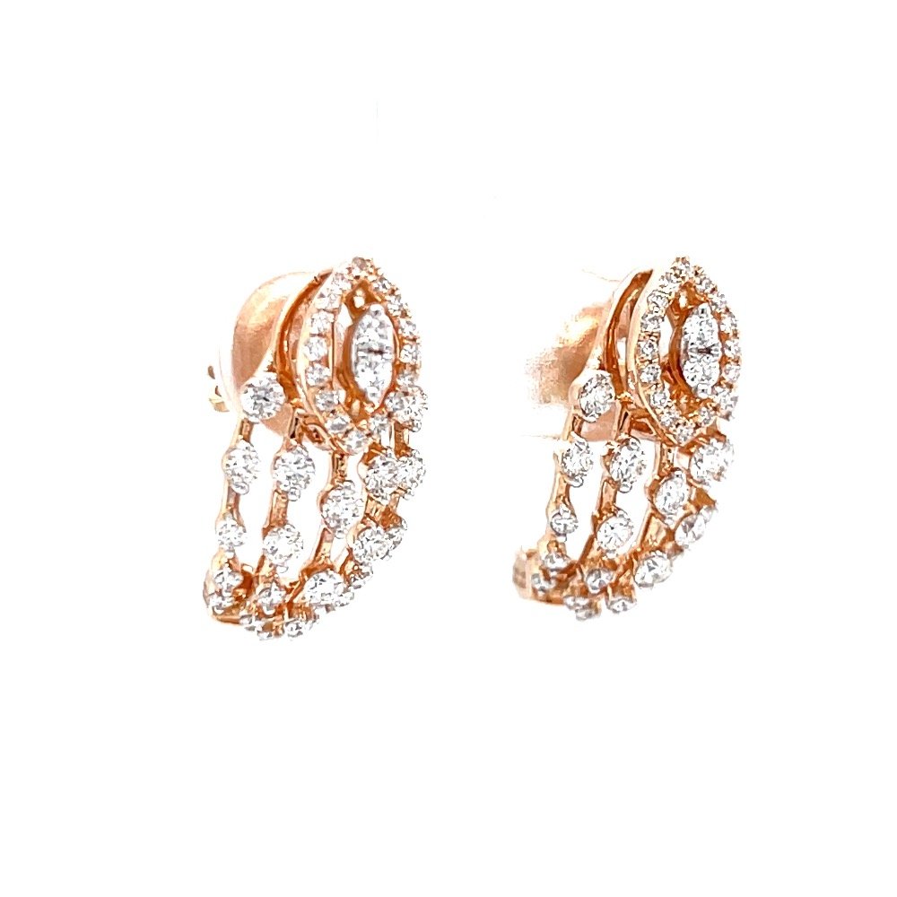 Five line fancy bali stud in two prong setting