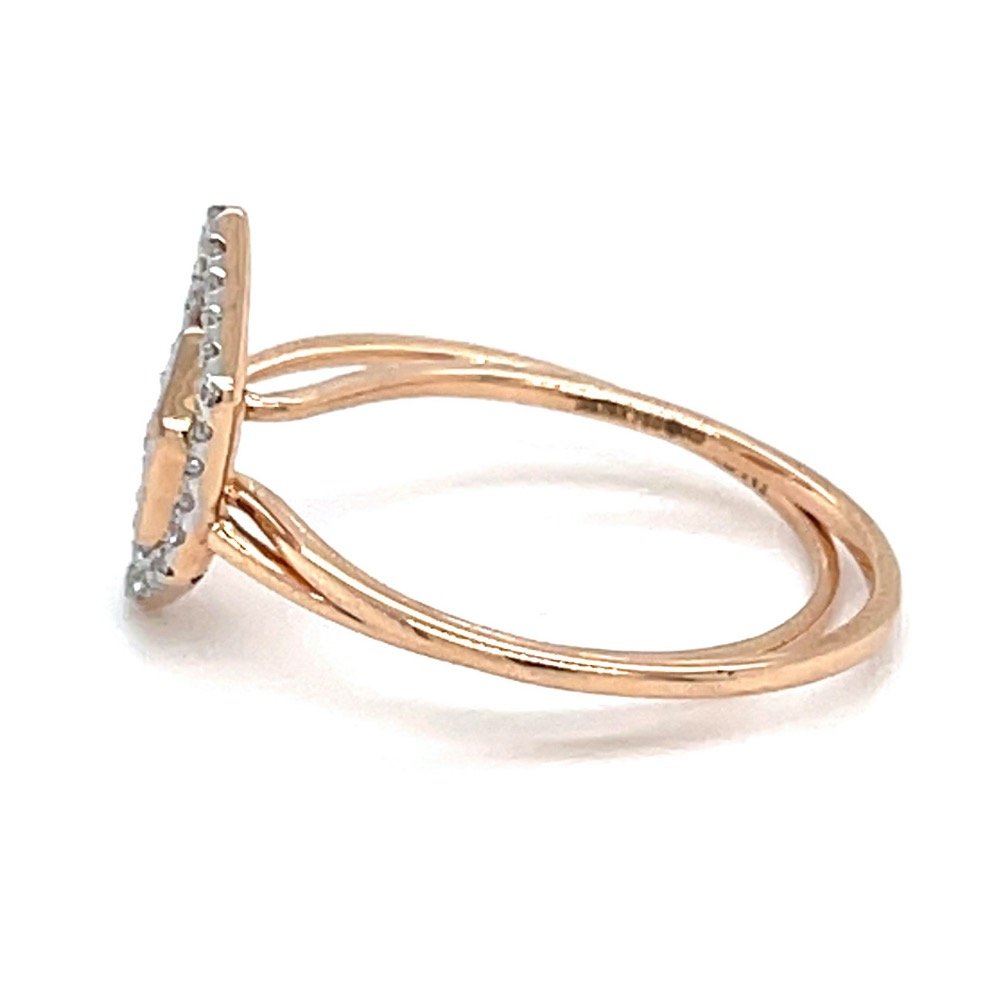Stackable hexagon diamond ring in 18k rose gold - 0lr161