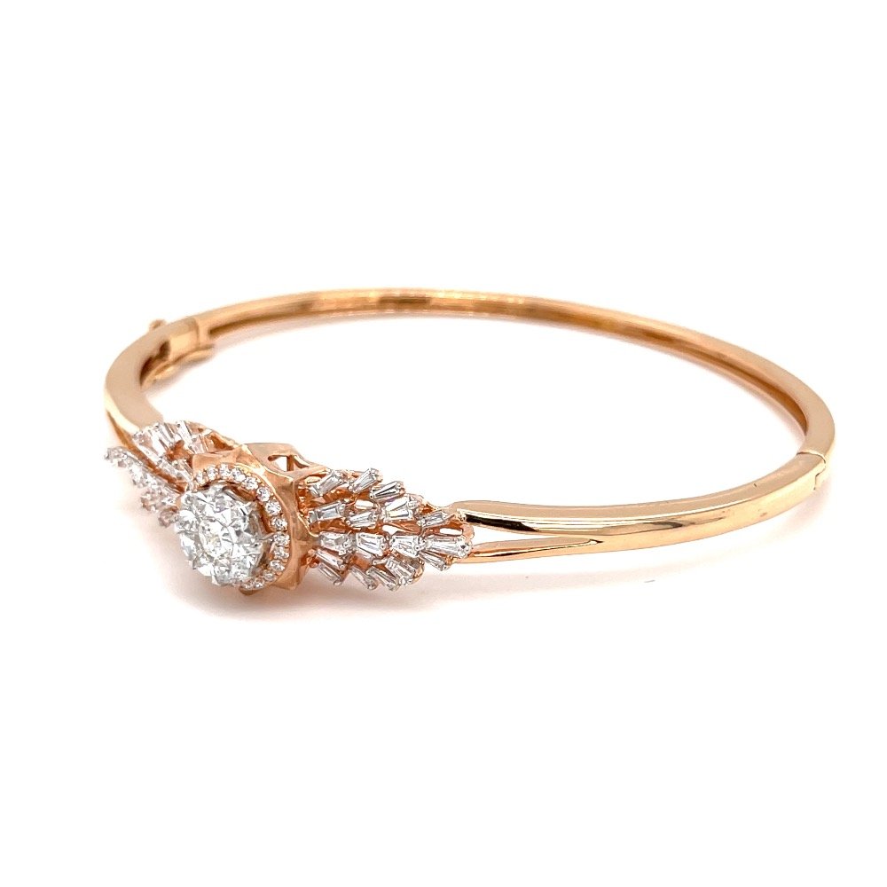 Kereina diamond bracelet in pressure set pie cut for solitaire look