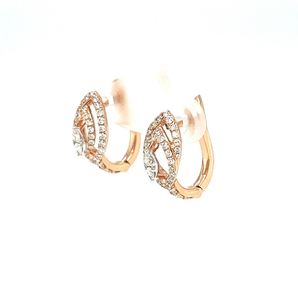 Tear Drop Diamond Bali Hoop Earring