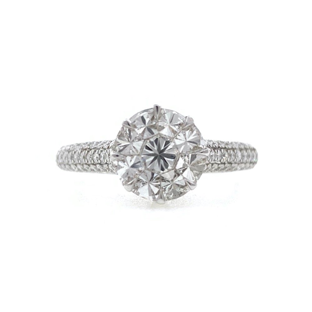 18kt / 750 white gold engagement diamond ring for ladies 9lr270
