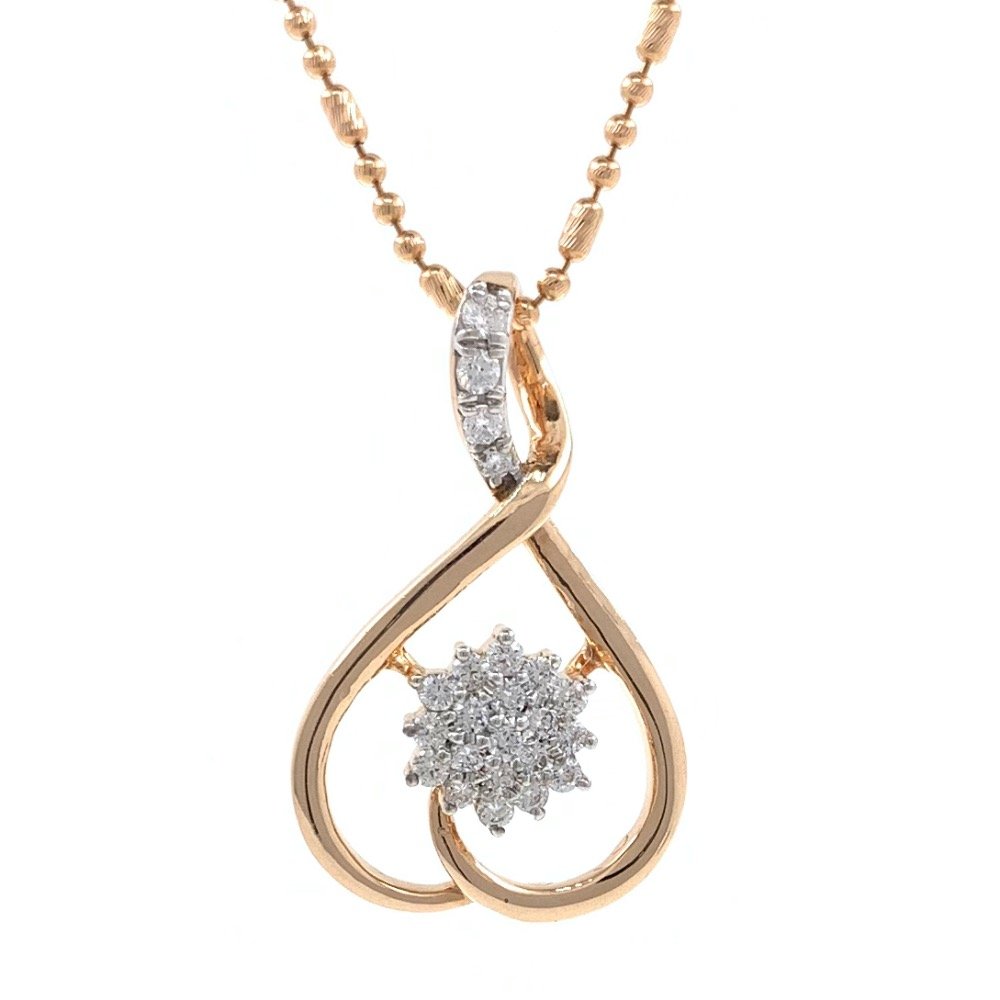 Delicada Flower Pendant हिरे in 18k Rose Gold 9SHP9