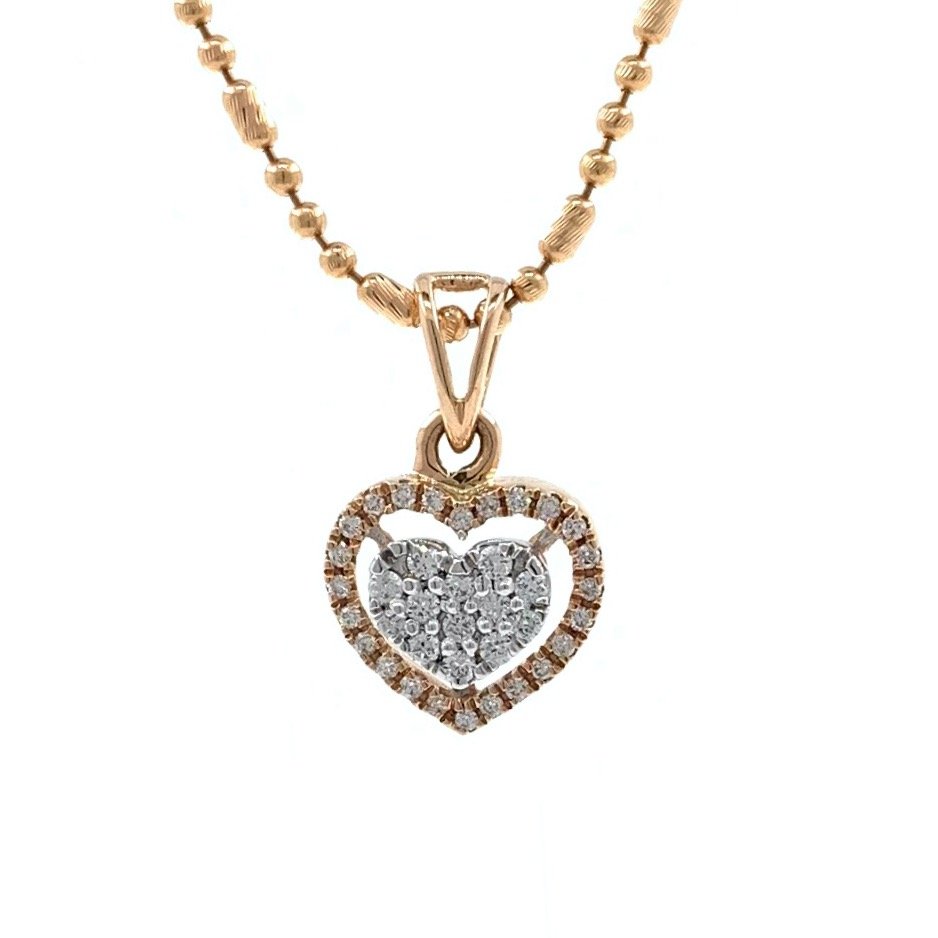 Heart pendant in diamond in 18k rose gold 9SHP56