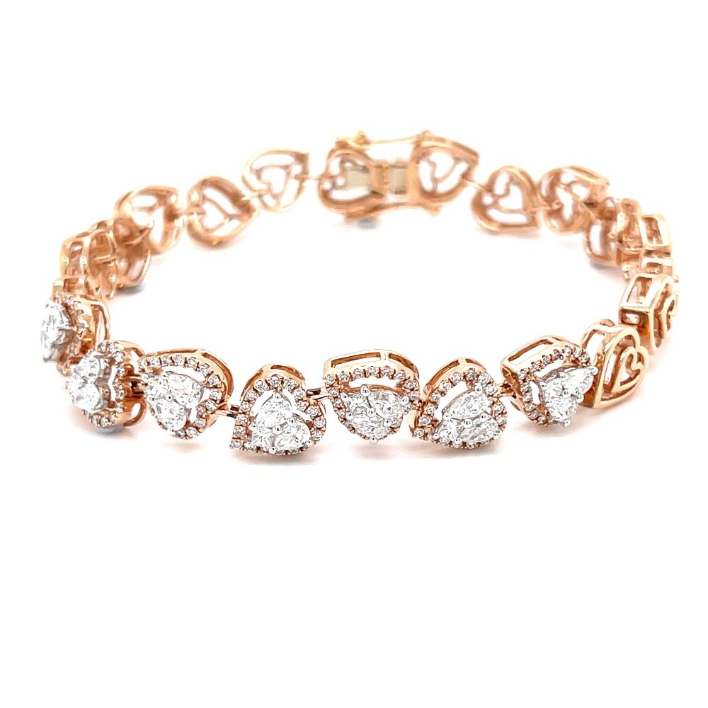 Mirum Heart Shaped Tennis Bracelet for Valentines in Diamonds
