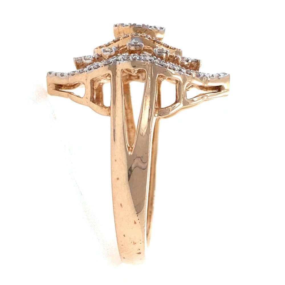 18kt / 750 rose gold contemporary micro set diamond ladies ring 9lr166