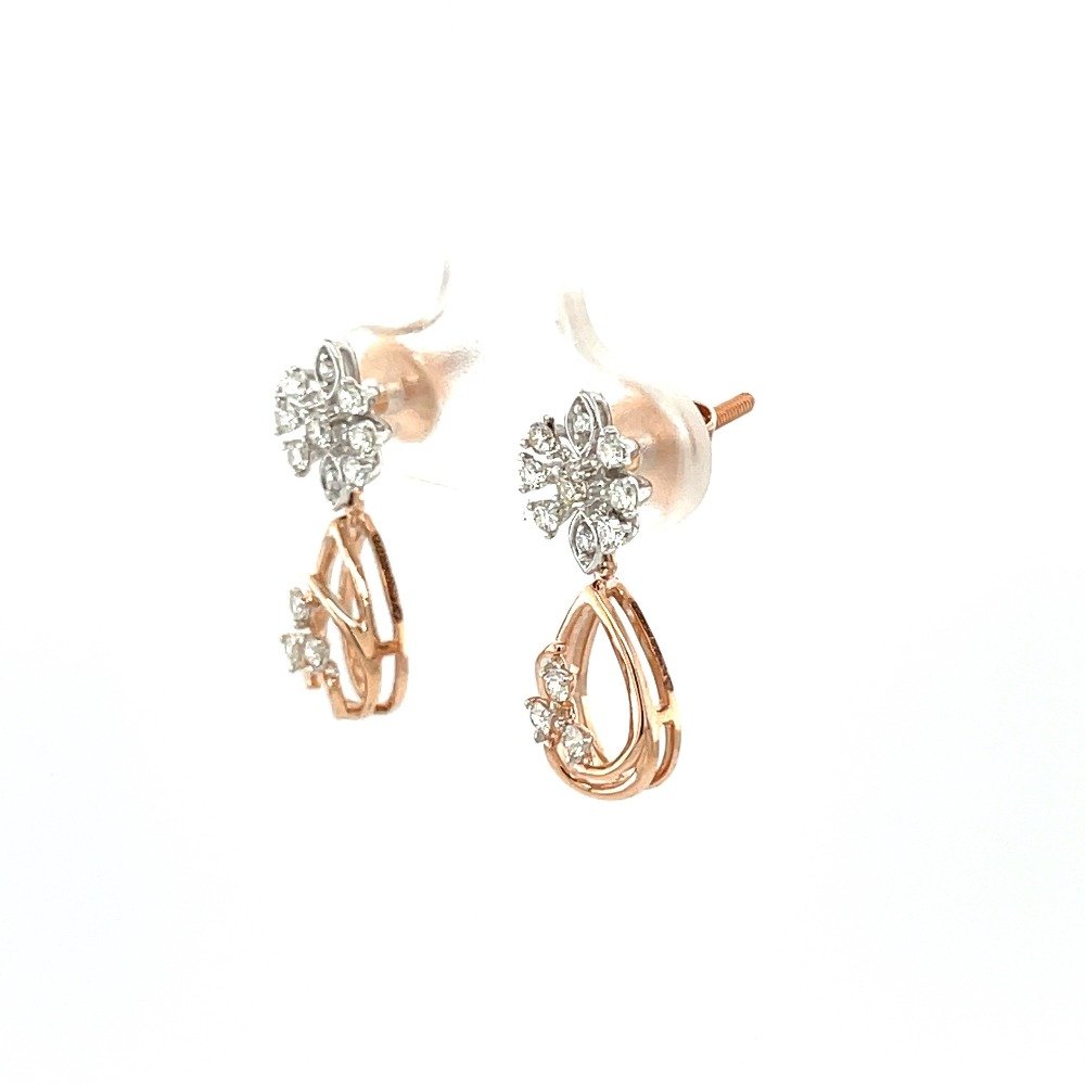 Dangling Tear Drop Hanging Earring 41 cents Diamond in 14k Gold