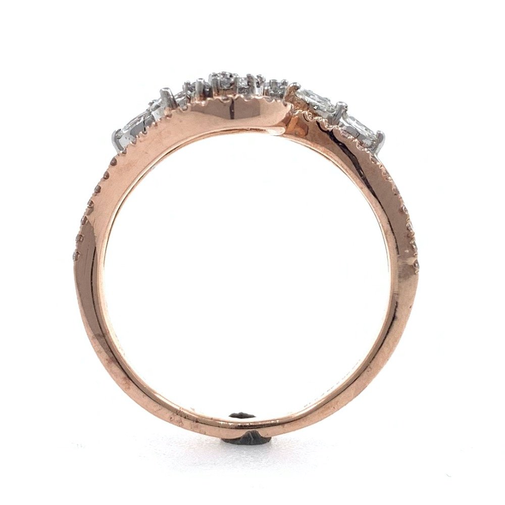 18kt / 750 rose gold floral designer diamond ladies ring 9lr163