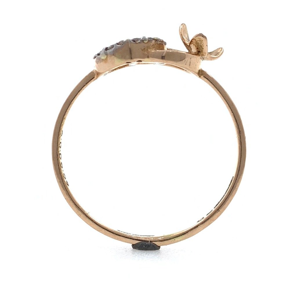 18kt / 750 rose gold knot diamond ladies ring 9lr193