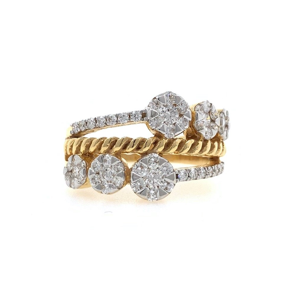 Bonum Diamond Ring with Six Pressure Setting in 18k Yellow Gold - 6.470 Grams - VVS EF - 0.84 carats - 0LR58