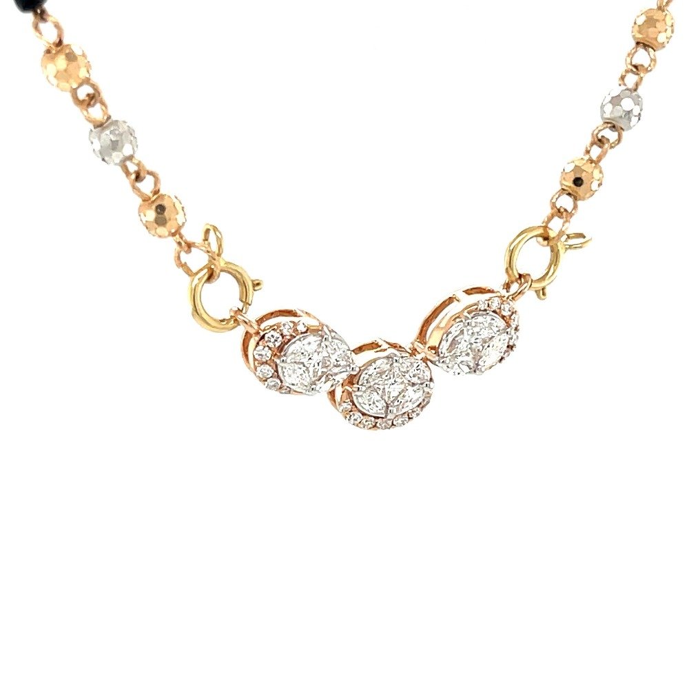 Fancy Diamond Mangalsutra Tanmaniya Pendant for Wedding