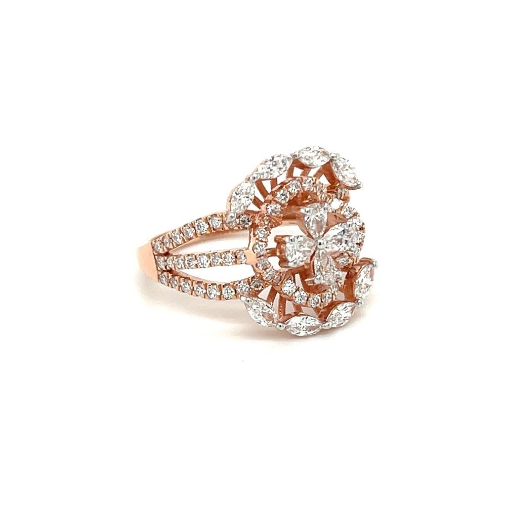 Clover Flower Inspired Diamond Ring in Top quality Diamonds