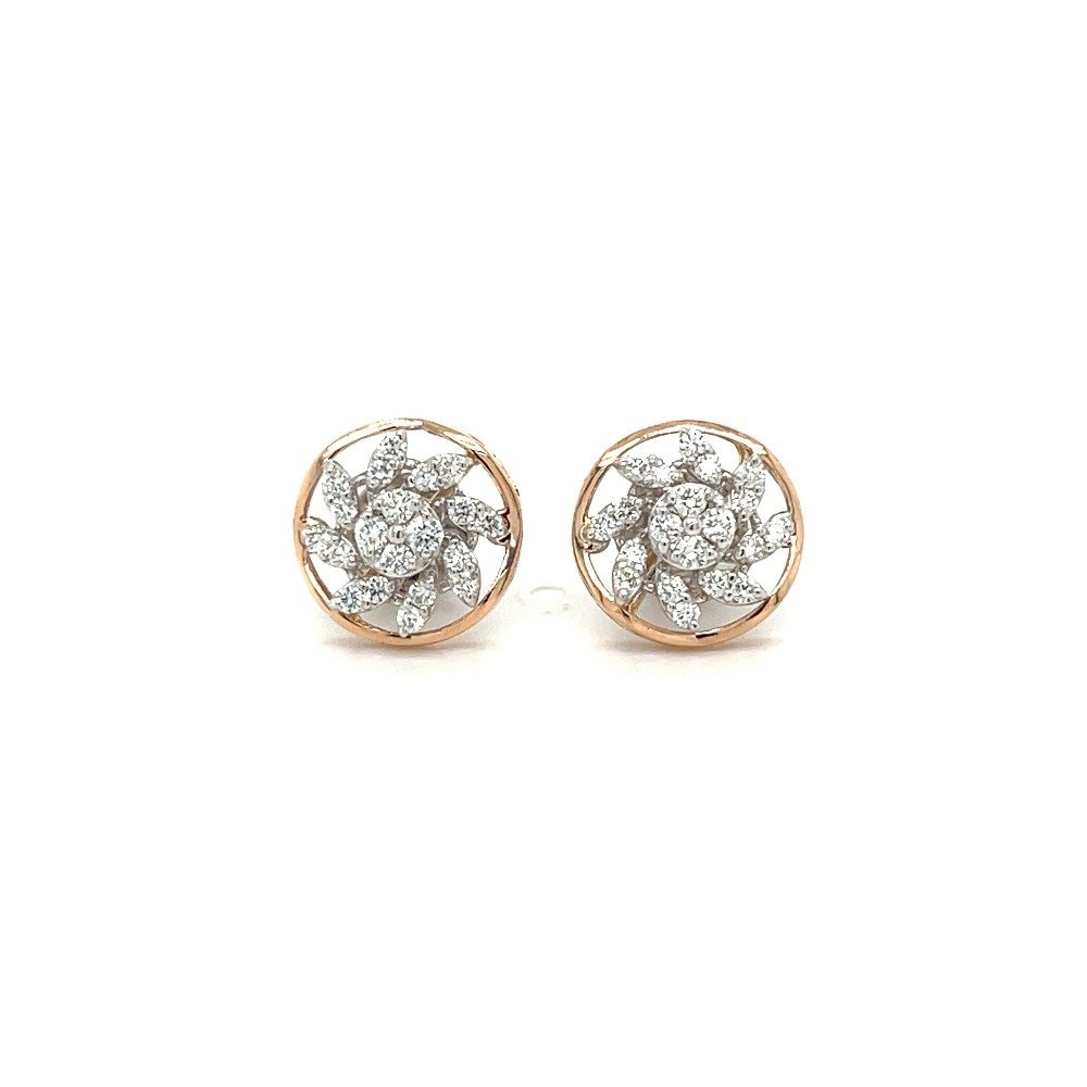 Infinity Circle Diamond Stud Earrings