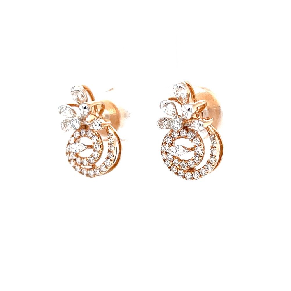 Preciosa stud in marquise pear and round diamond