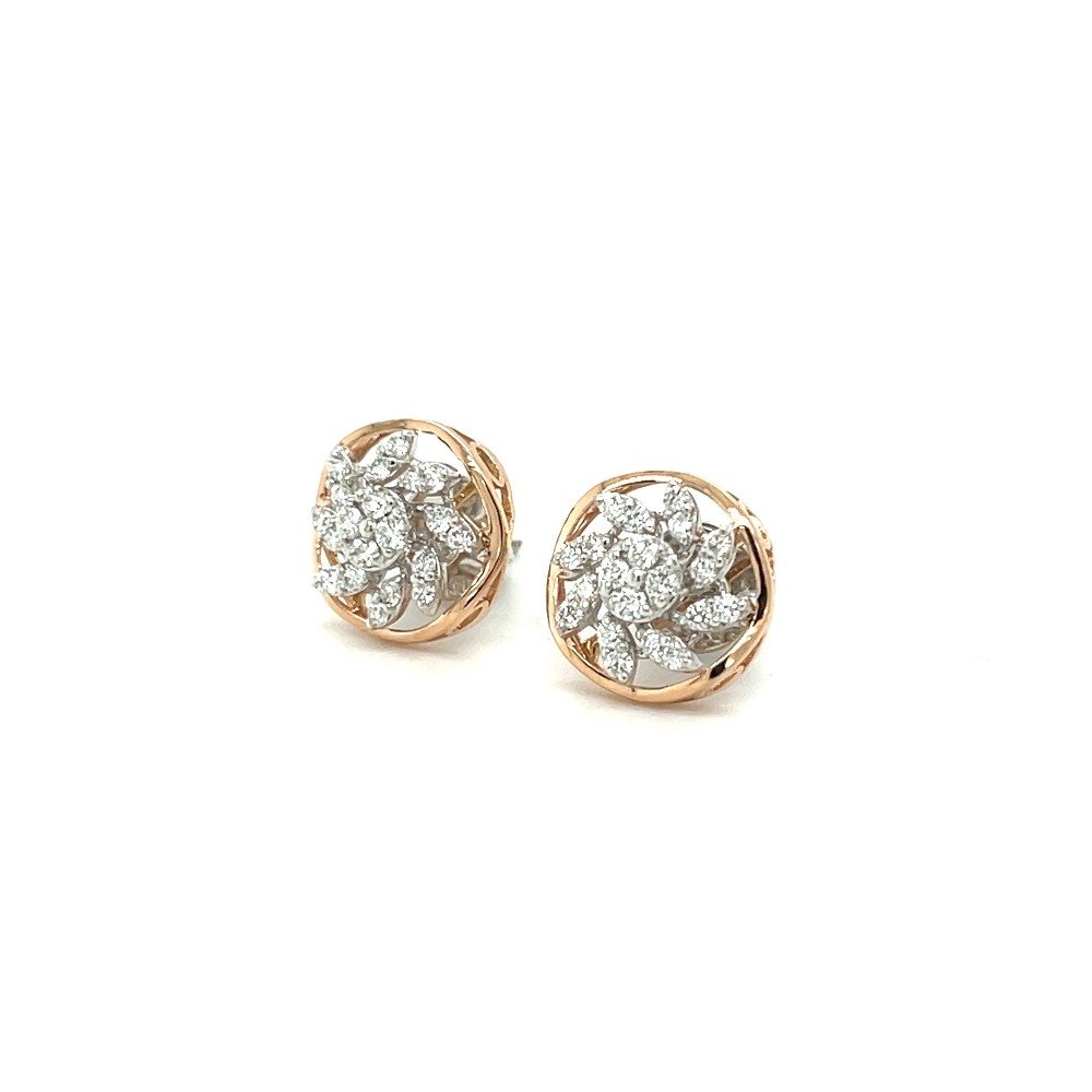 Infinity Circle Diamond Stud Earrings