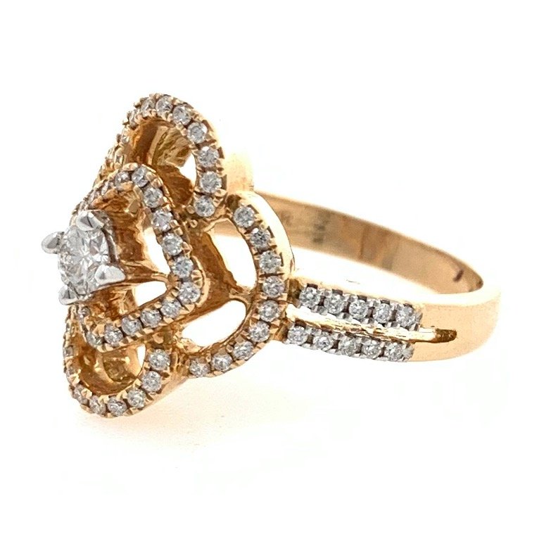 18kt / 750 rose gold micro set diamond ladies ring 8lr230