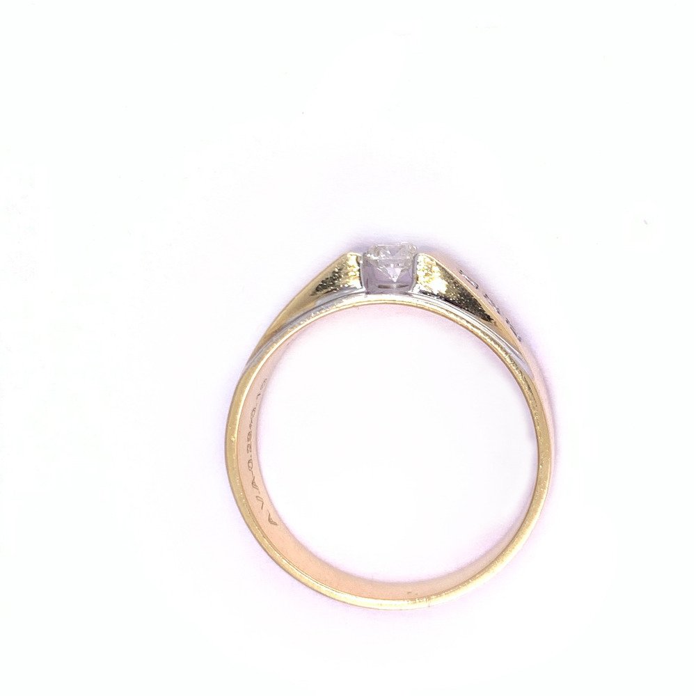 18kt yellow gold engagement solitaire diamond band ring 7gr49
