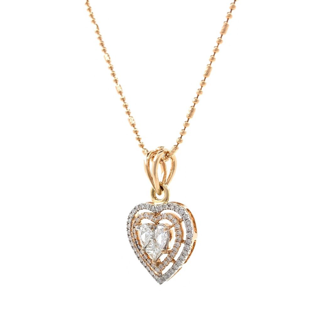 Heart Shaped Diamond Pendant in 18k Rose Gold 9SHP10
