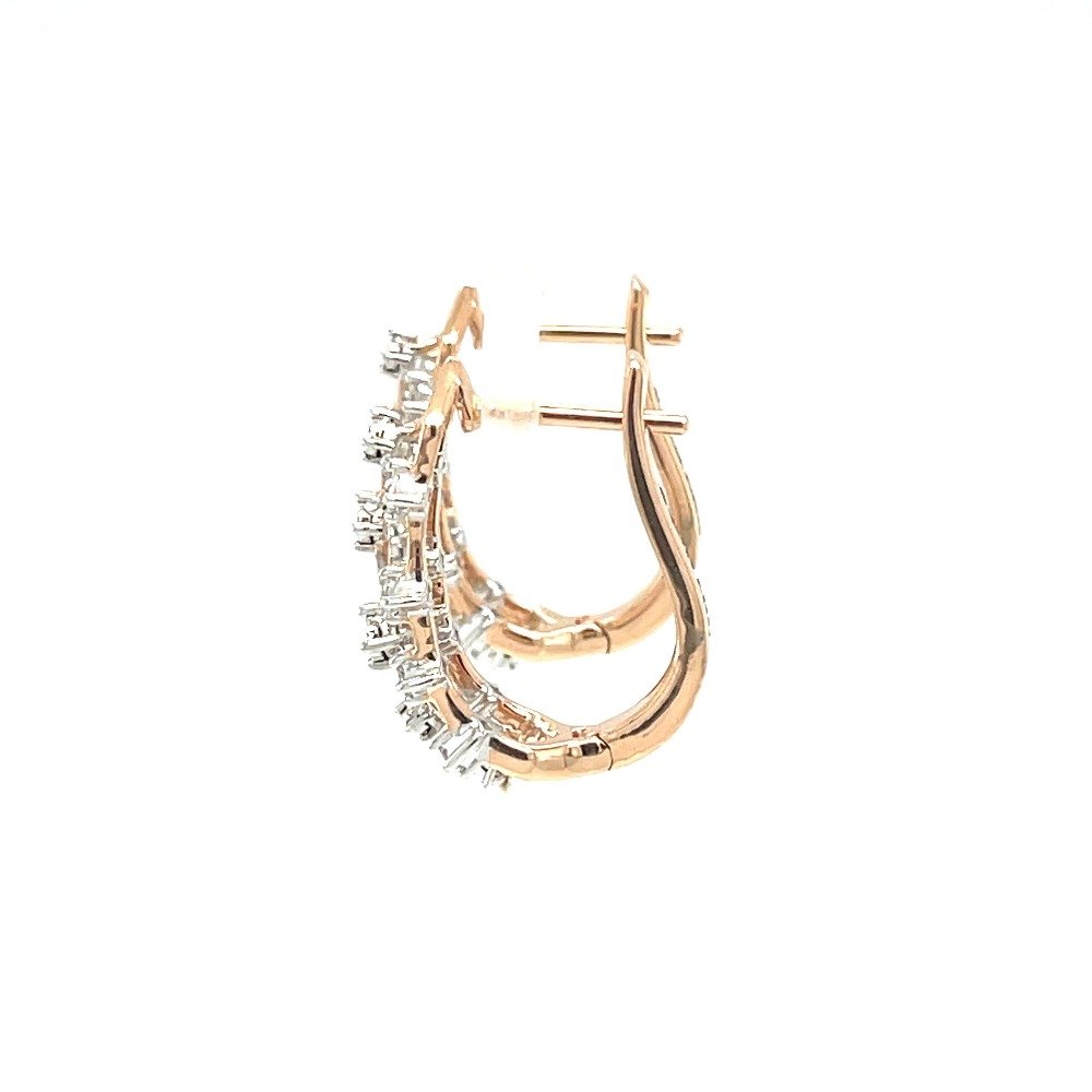 Royale Collection Diamond Studded Bali Earring in 18k Rose Gold