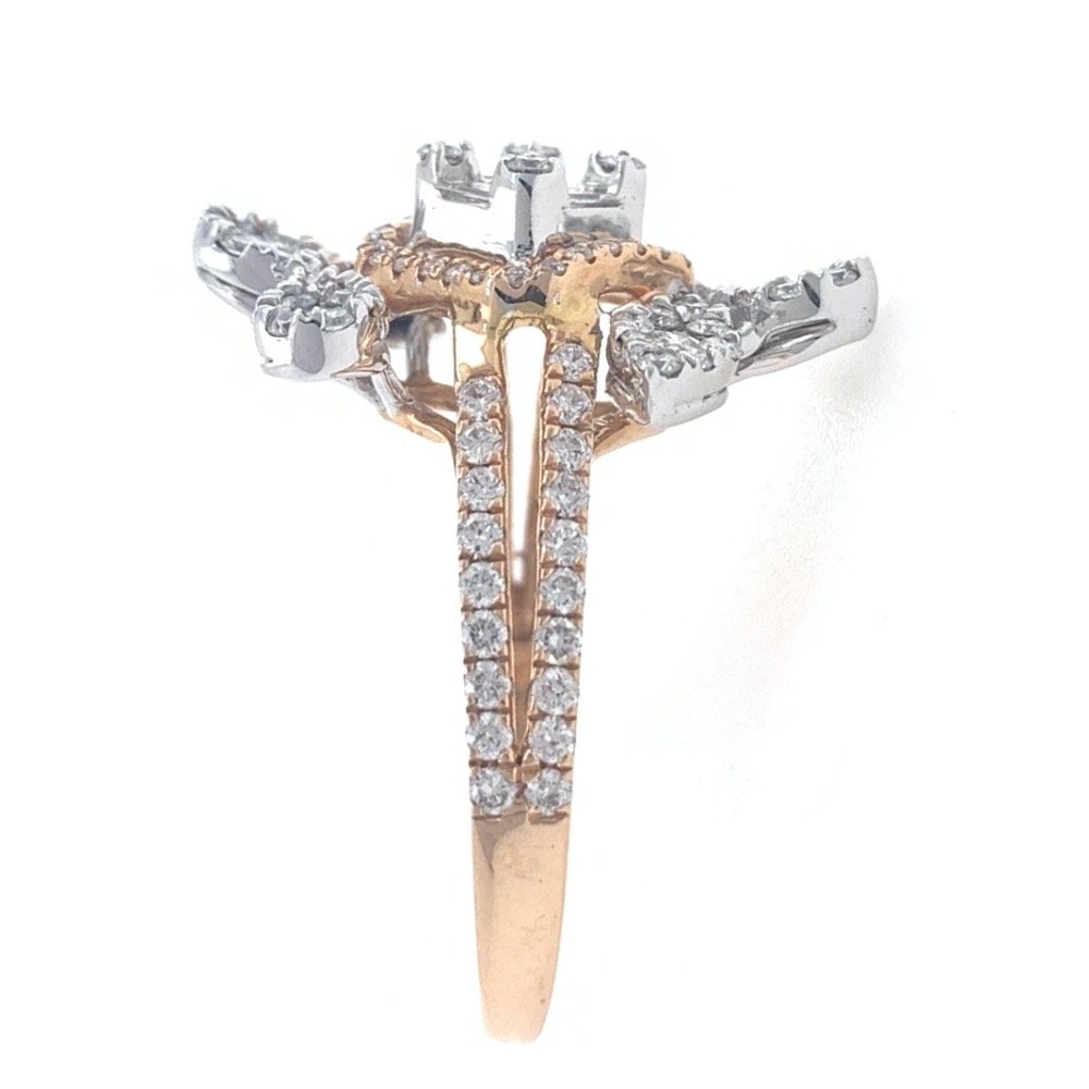 18kt / 750 rose gold evening wear designer diamond ring 8lr163