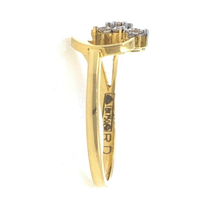 18kt / 750 yellow gold flower diamond ladies ring 9lr29