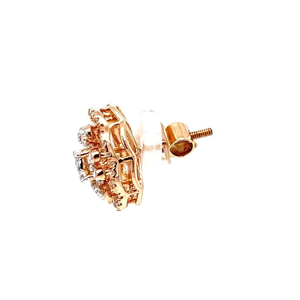 Fancy studs in diamond with pear & round diamonds