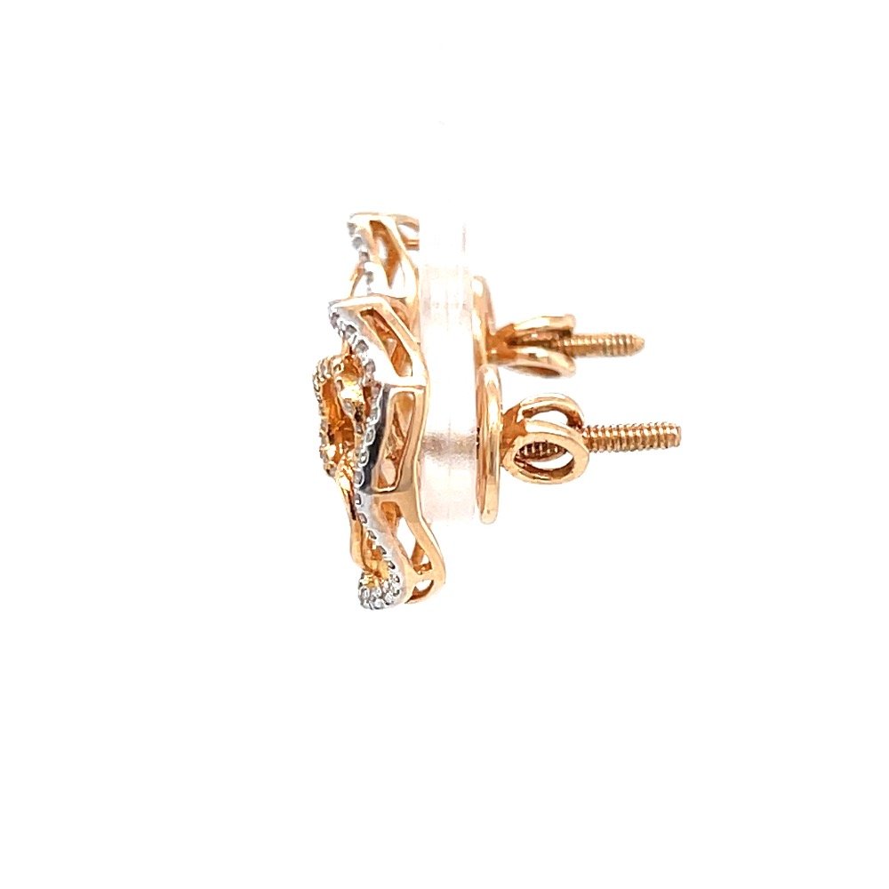 Circular diamond earrings with up & down oval boarder 9top101