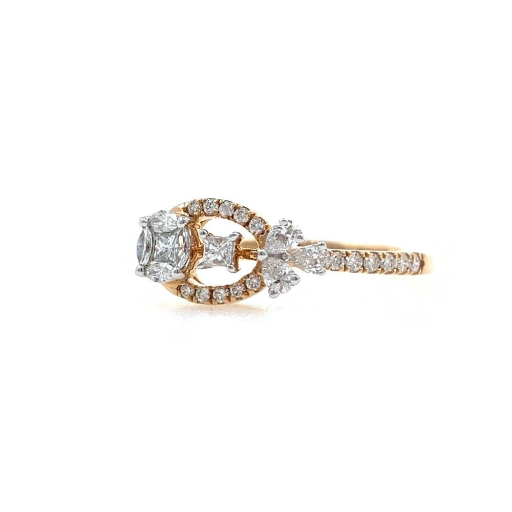 Jeune Diamond Ring for Ladies in 18k Rose Gold - 2.270 Grams - VVS EF - 0.39 carats - 0LR41