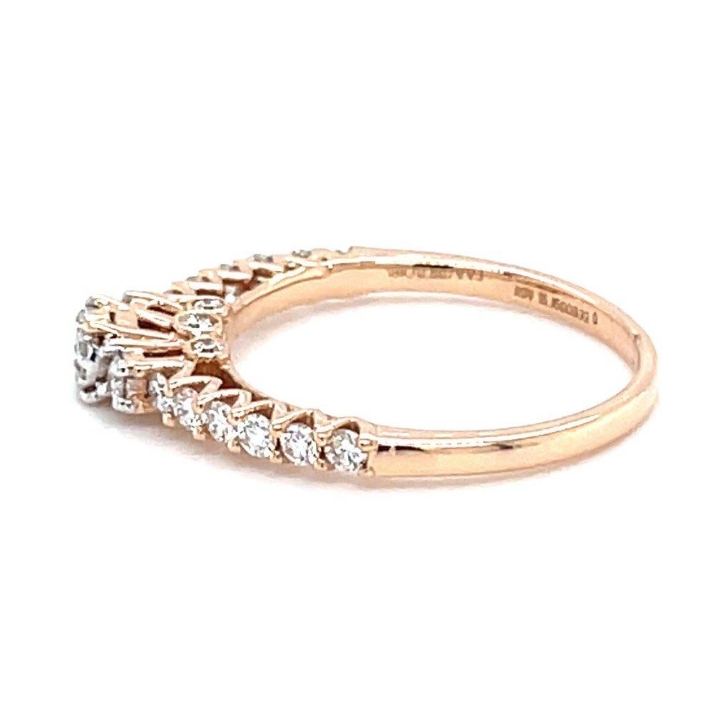 Shared Prong Single Line Band Ring in 18k Rose Gold - 0LR155