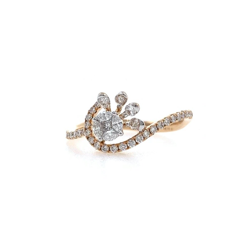 Charmante Diamond Ring delicately designed to give a feel of flower and Petals in 18k Rose Gold - VVS EF - 0.44 carats - 0LR67