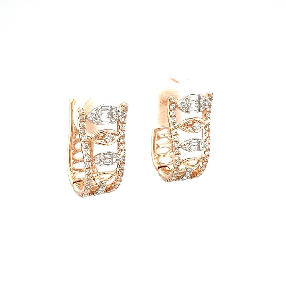 Royale Collection Diamond Bali Hoops Studs in Rose Gold
