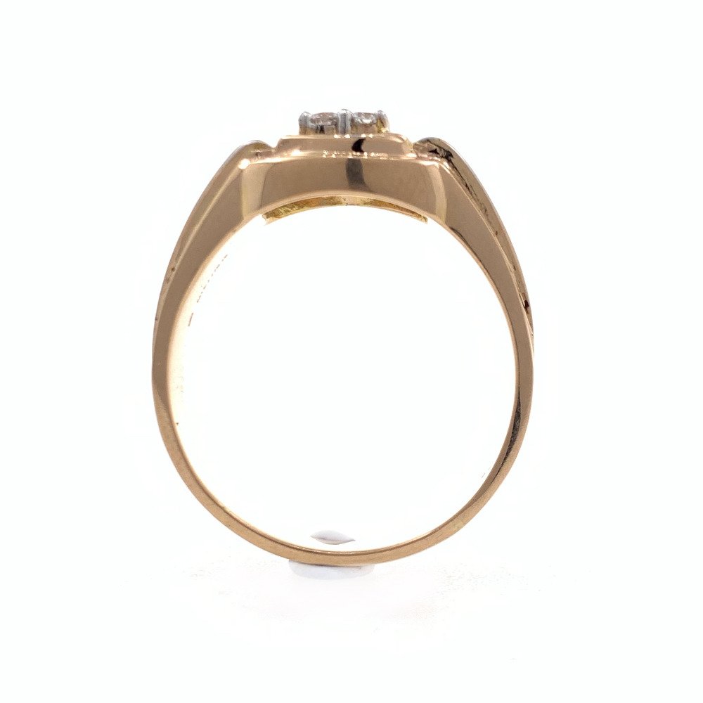 18kt rose gold 4 diamond classy band gents ring 8gr57