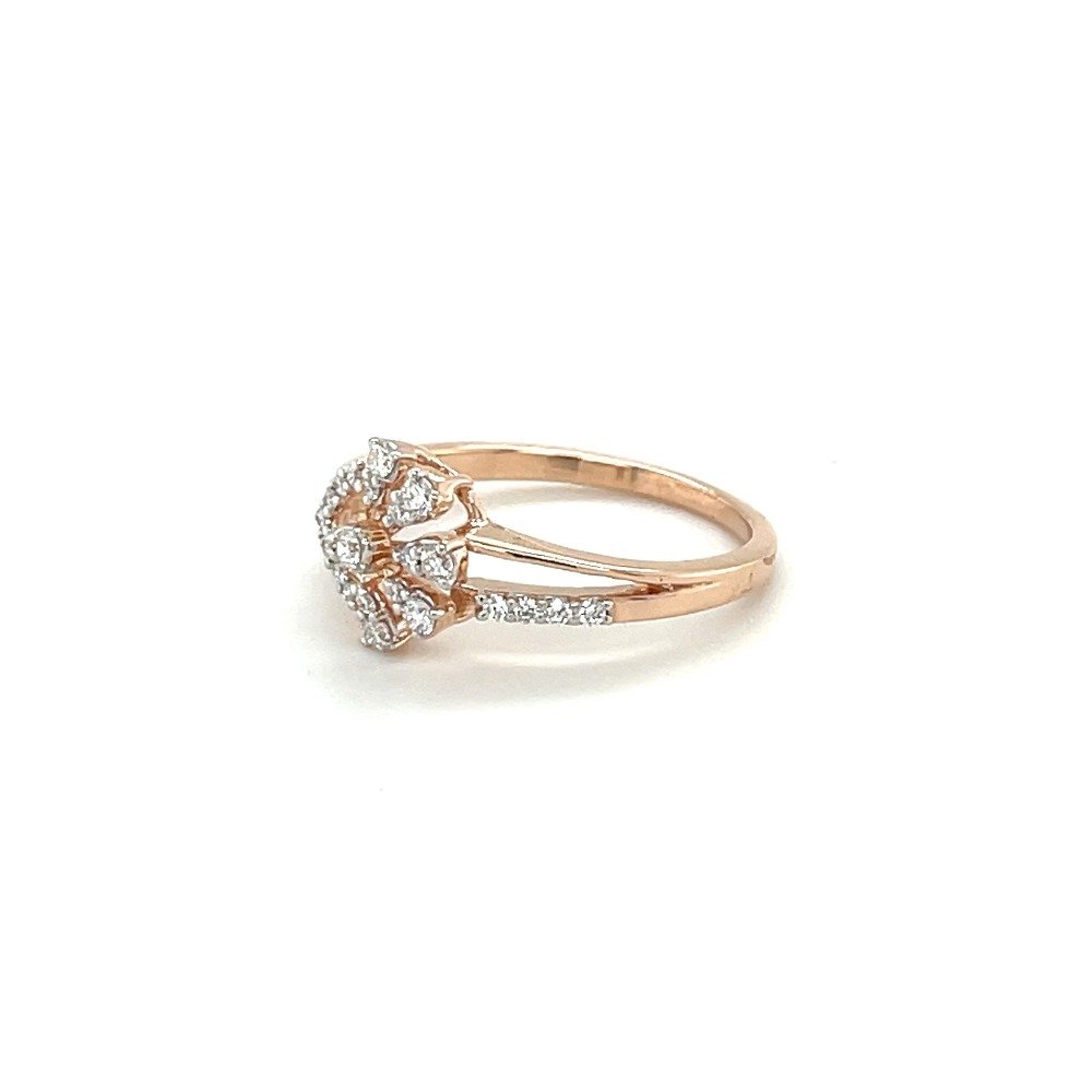 Diamond blüte ring in 14k rose gold and vvs ef quality