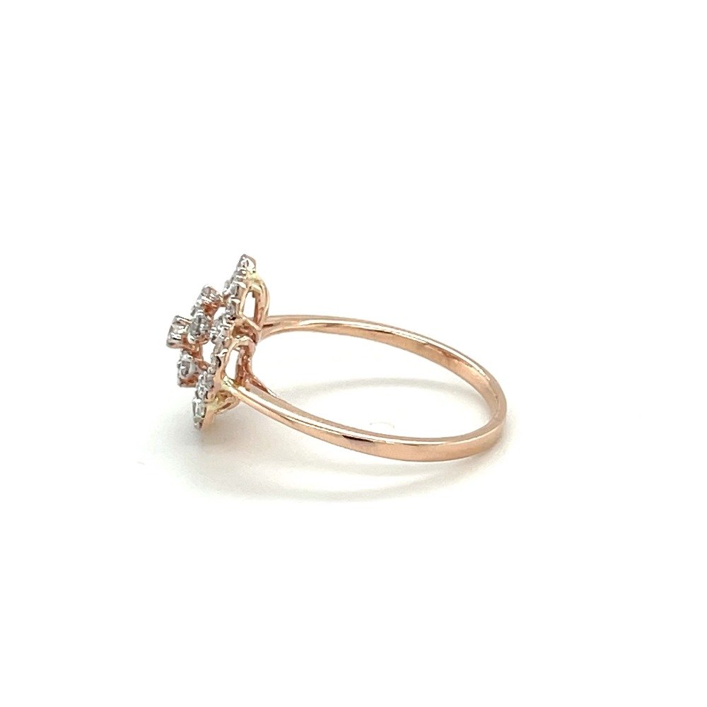 14k Rose Gold Diamond Floral Engagement Ring