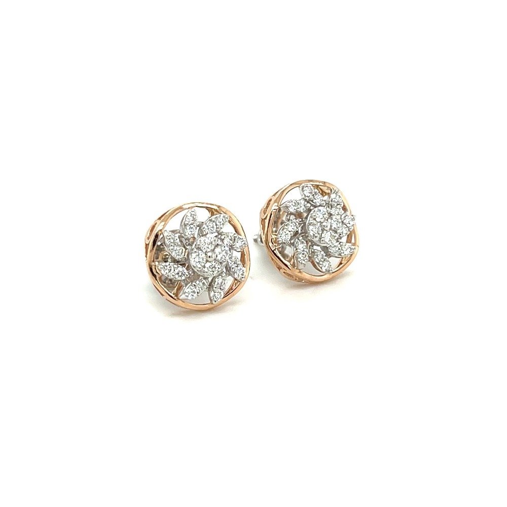 Infinity Circle Diamond Stud Earrings
